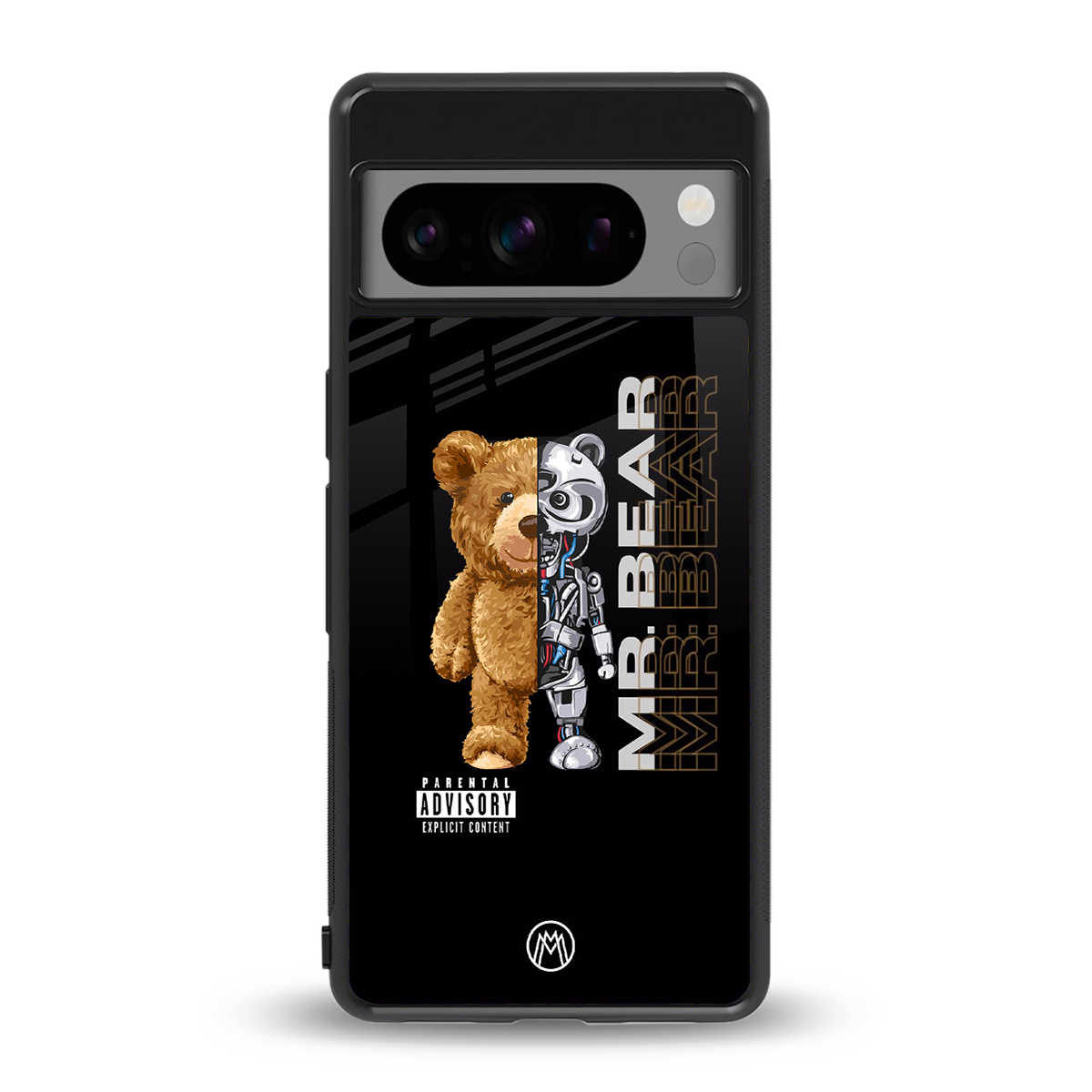 bear pal back phone cover | glass case for google pixel 8 pro