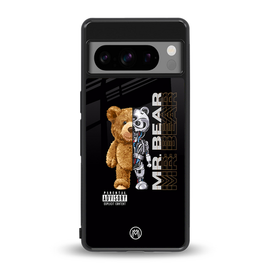 bear pal back phone cover | glass case for google pixel 8 pro