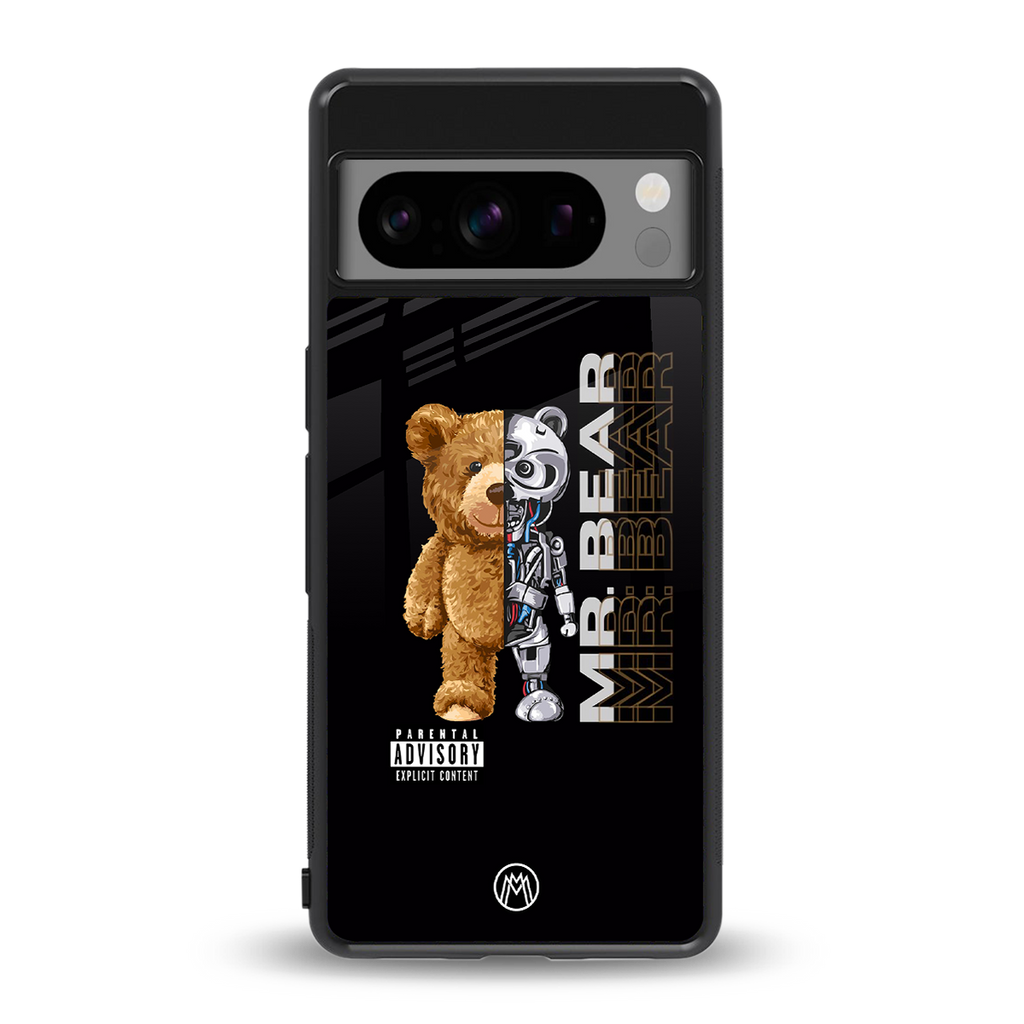 bear pal back phone cover | glass case for google pixel 8 pro