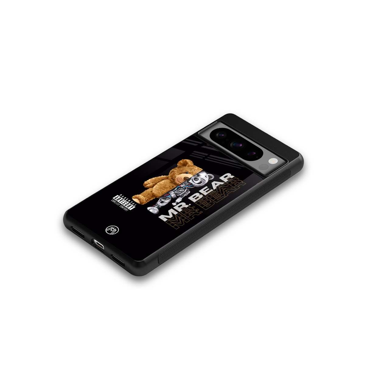 bear pal back phone cover | glass case for google pixel 8 pro