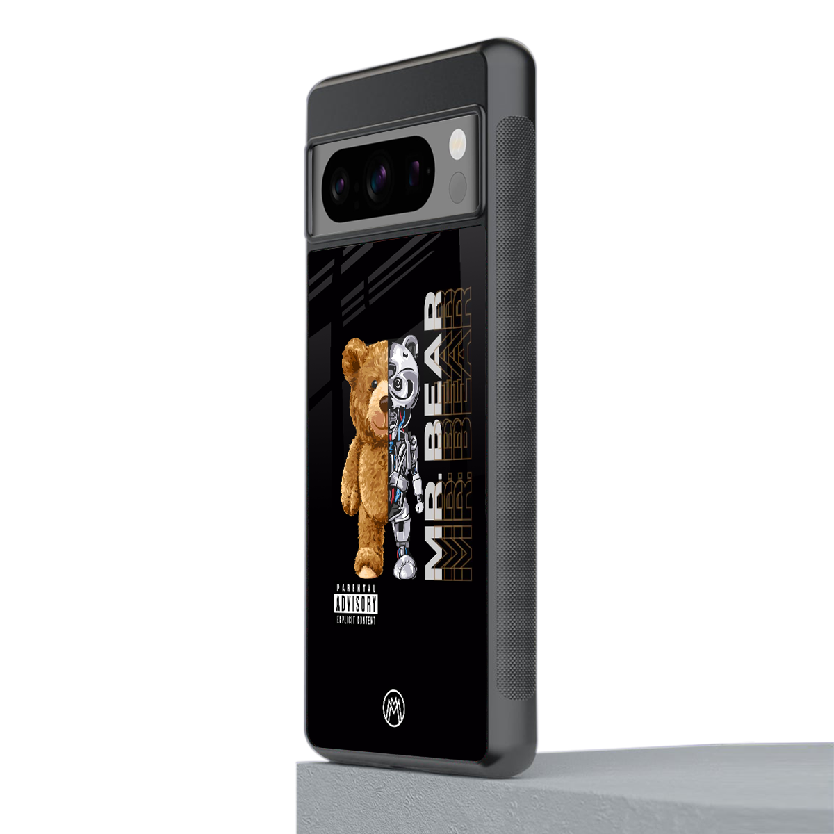 bear pal back phone cover | glass case for google pixel 8 pro