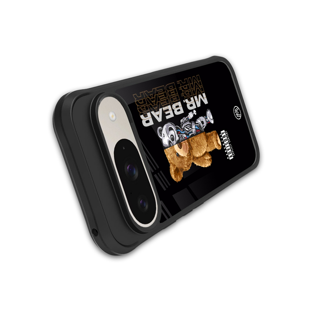 bear pal back phone cover | glass case for google pixel 9