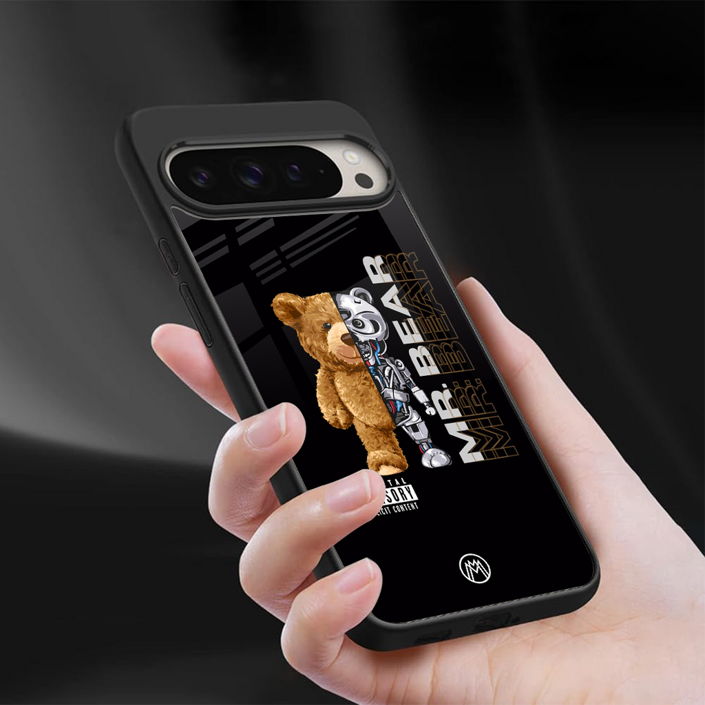 bear pal back phone cover | glass case for google pixel 9 pro
