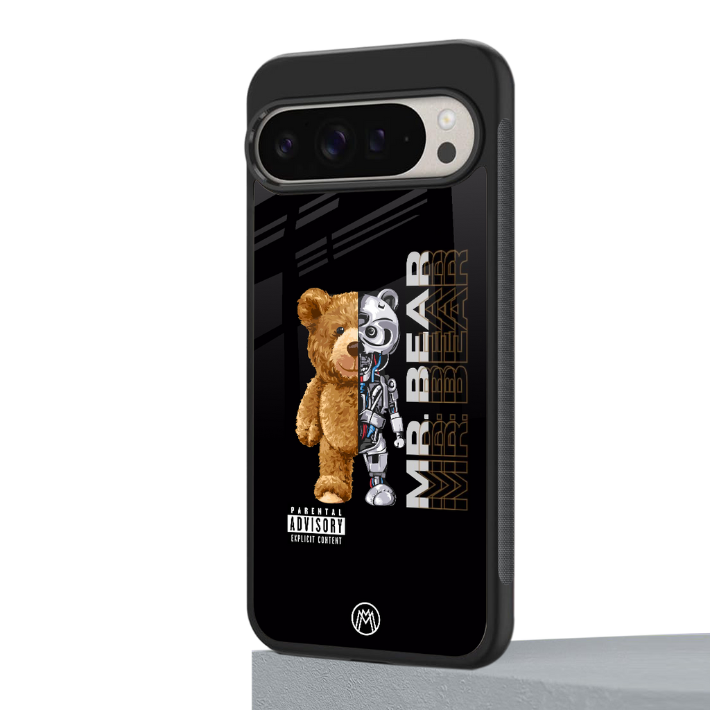 bear pal back phone cover | glass case for google pixel 9 pro