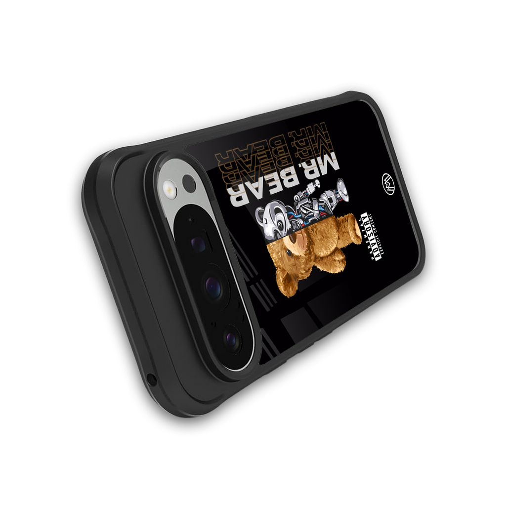 bear pal back phone cover | glass case for google pixel 9 pro