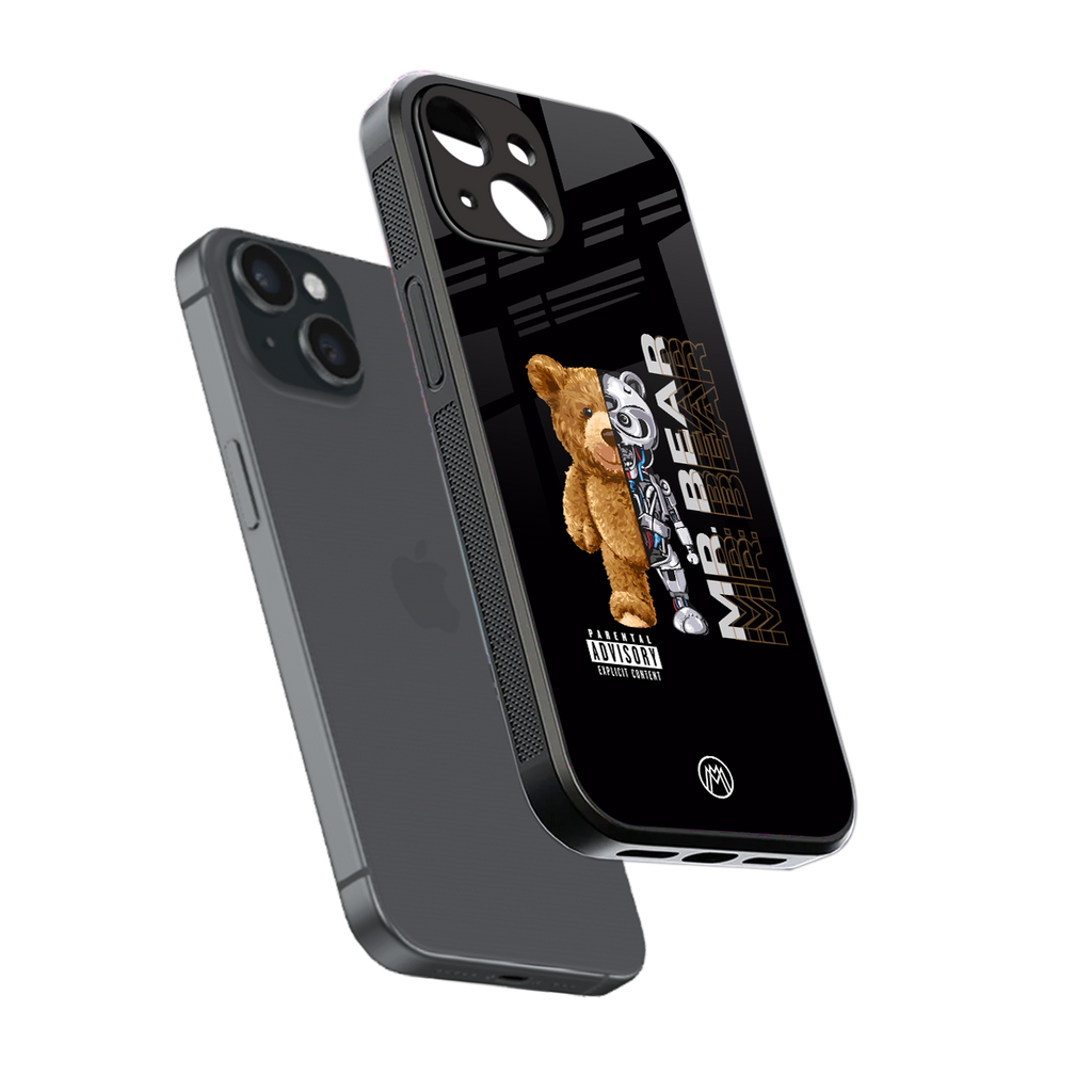 bear pal back phone cover | glass case for iphone 15