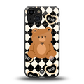 bear uniform pattern back phone cover | glass case for iphone 13 mini
