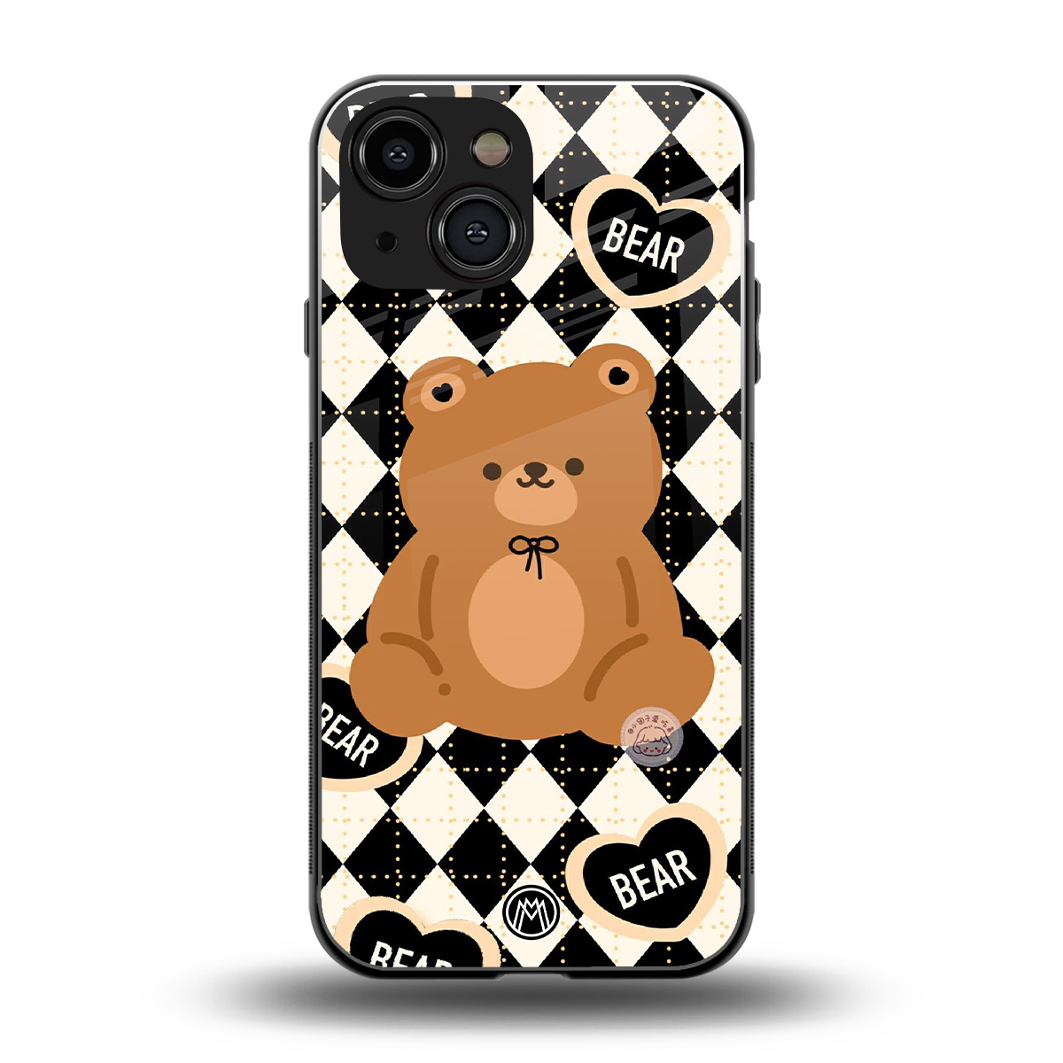 bear uniform pattern back phone cover | glass case for iphone 13 mini