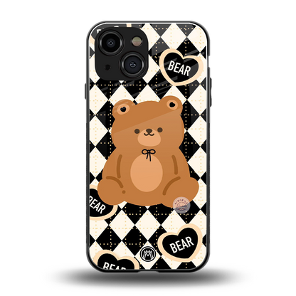 bear uniform pattern back phone cover | glass case for iphone 13 mini