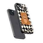 bear uniform pattern back phone cover | glass case for iphone 13 mini