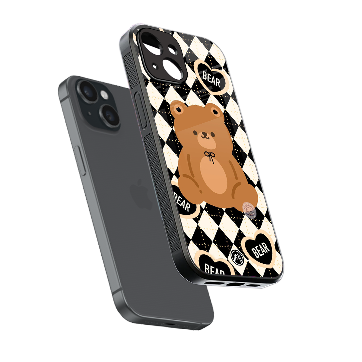 bear uniform pattern back phone cover | glass case for iphone 13 mini