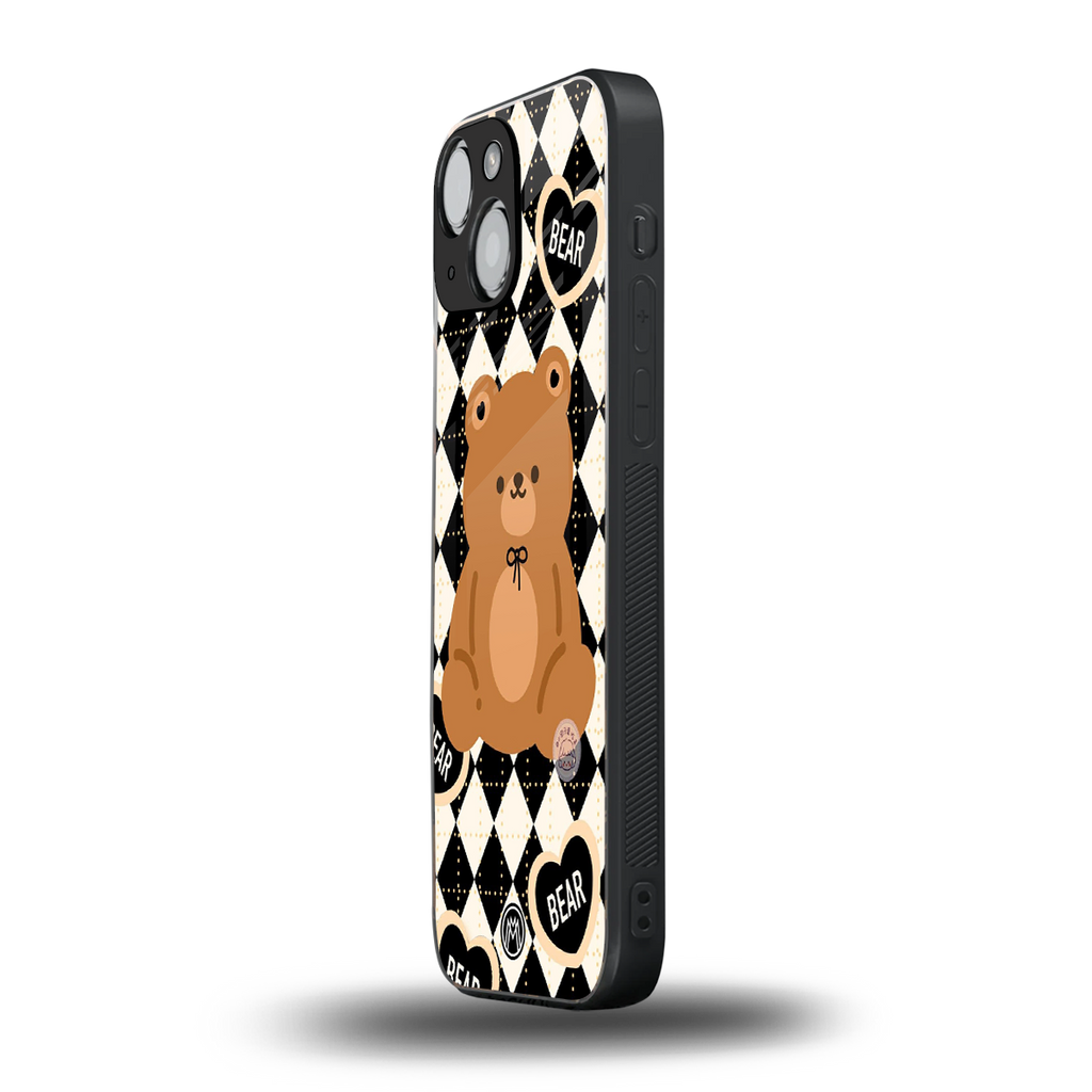 bear uniform pattern back phone cover | glass case for iphone 13 mini