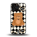 bear uniform pattern back phone cover | glass case for iphone 13 pro max