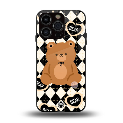 bear uniform pattern back phone cover | glass case for iphone 13 pro