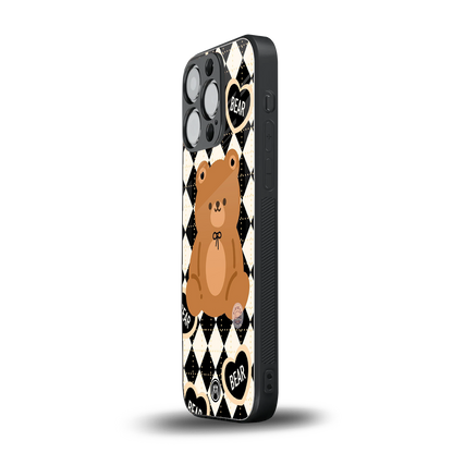 bear uniform pattern back phone cover | glass case for iphone 13 pro