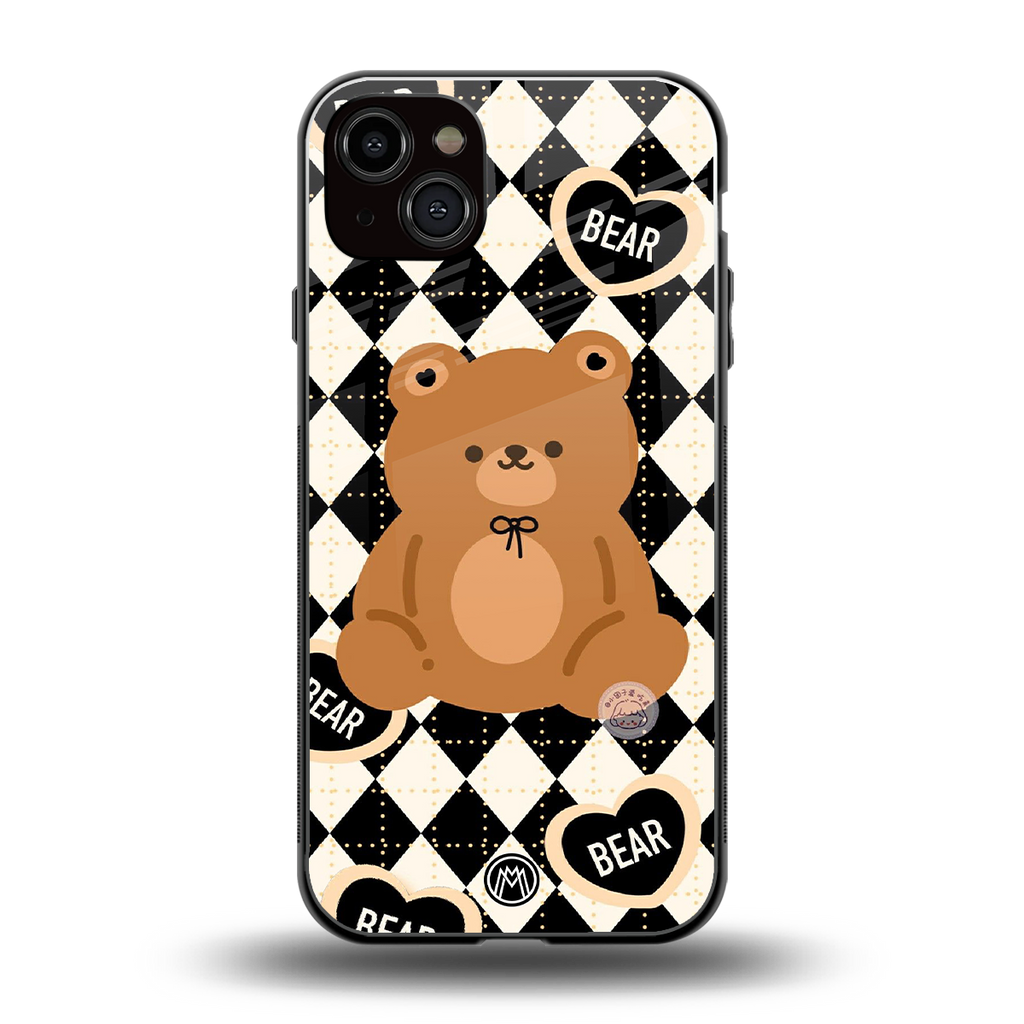 bear uniform pattern back phone cover | glass case for iphone 14 plus