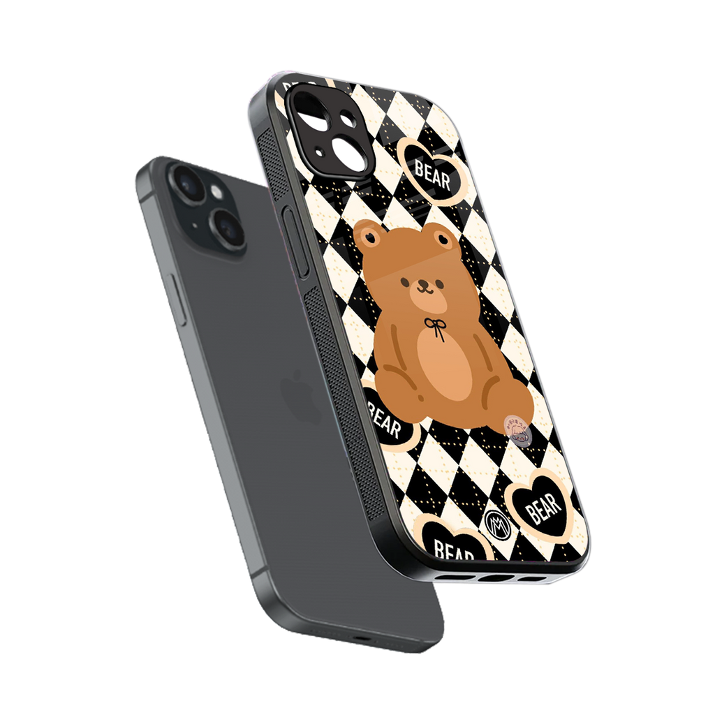 bear uniform pattern back phone cover | glass case for iphone 14 plus