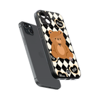 bear uniform pattern back phone cover | glass case for iphone 14 plus