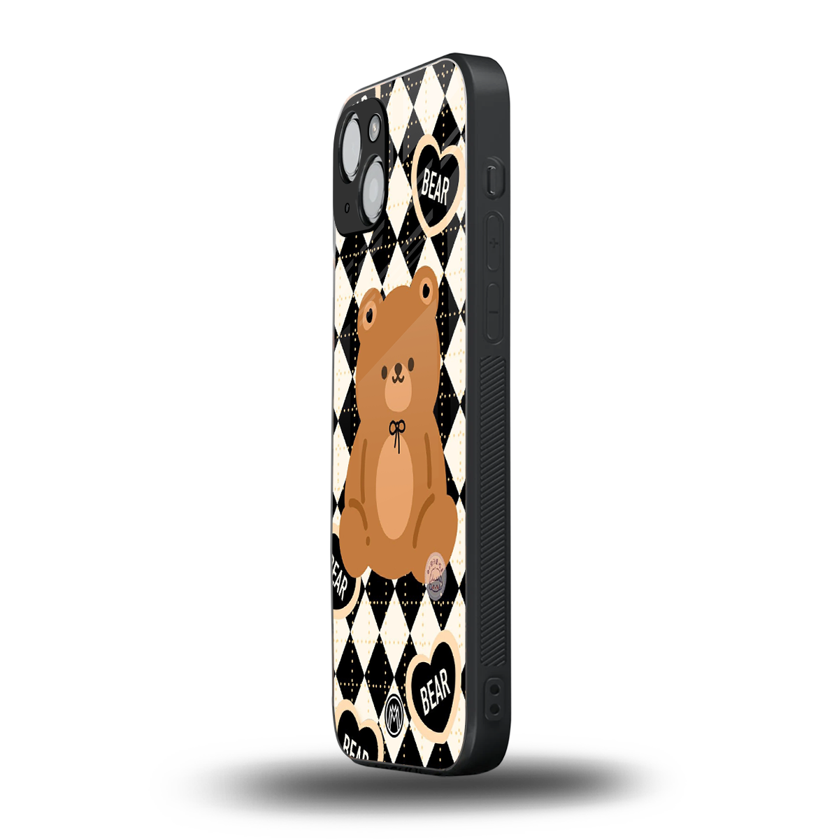 bear uniform pattern back phone cover | glass case for iphone 15 plus