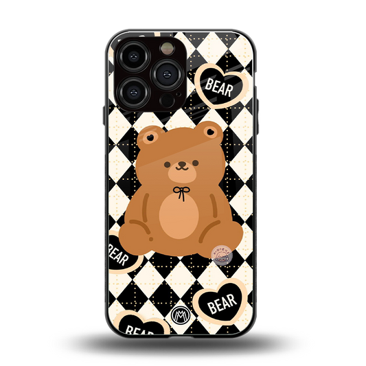 bear uniform pattern back phone cover | glass case for iphone 14 pro max