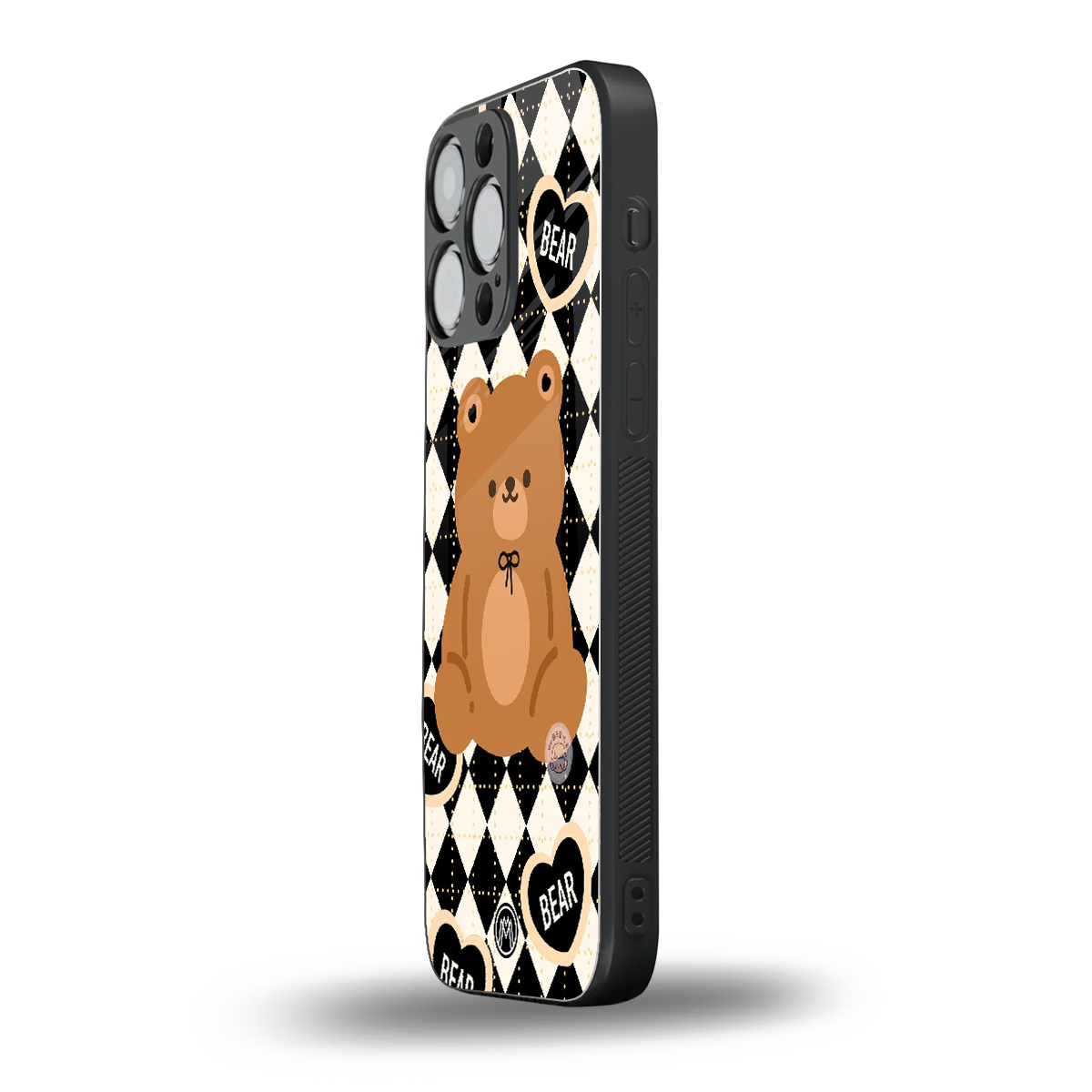 bear uniform pattern back phone cover | glass case for iphone 14 pro max