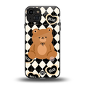 bear uniform pattern back phone cover | glass case for iphone 15