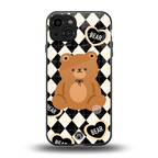 bear uniform pattern back phone cover | glass case for iphone 15