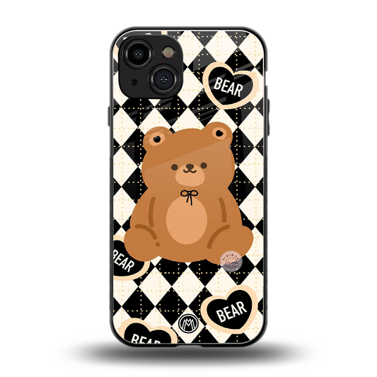 bear uniform pattern back phone cover | glass case for iphone 15