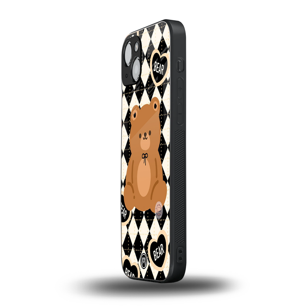 bear uniform pattern back phone cover | glass case for iphone 15