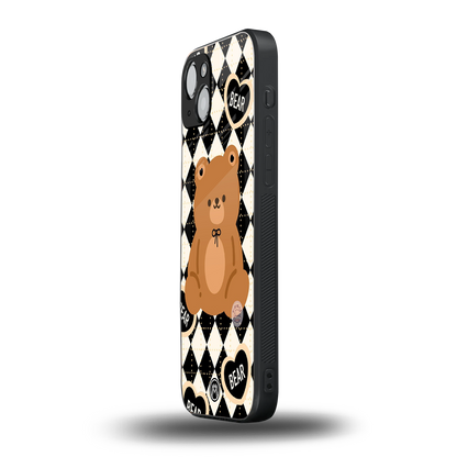 bear uniform pattern back phone cover | glass case for iphone 15
