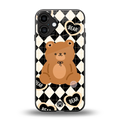 bear uniform pattern back phone cover | glass case for iphone 16 plus