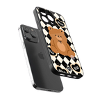 bear uniform pattern back phone cover | glass case for iphone 16 pro max