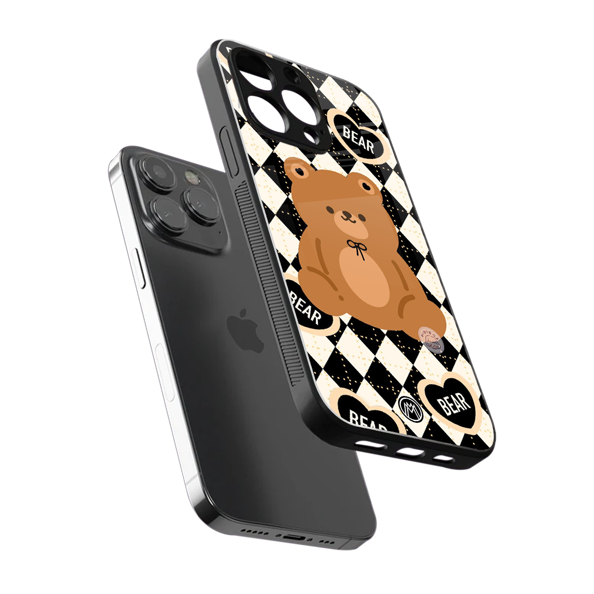 bear uniform pattern back phone cover | glass case for iphone 16 pro max