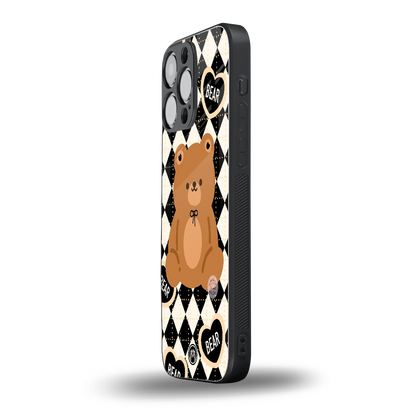 bear uniform pattern back phone cover | glass case for iphone 16 pro max