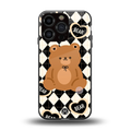 bear uniform pattern back phone cover | glass case for iphone 16 pro