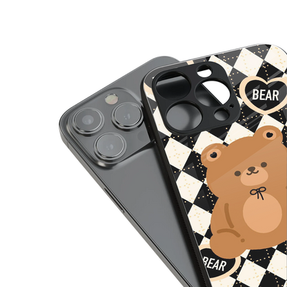 bear uniform pattern back phone cover | glass case for iphone 16 pro max