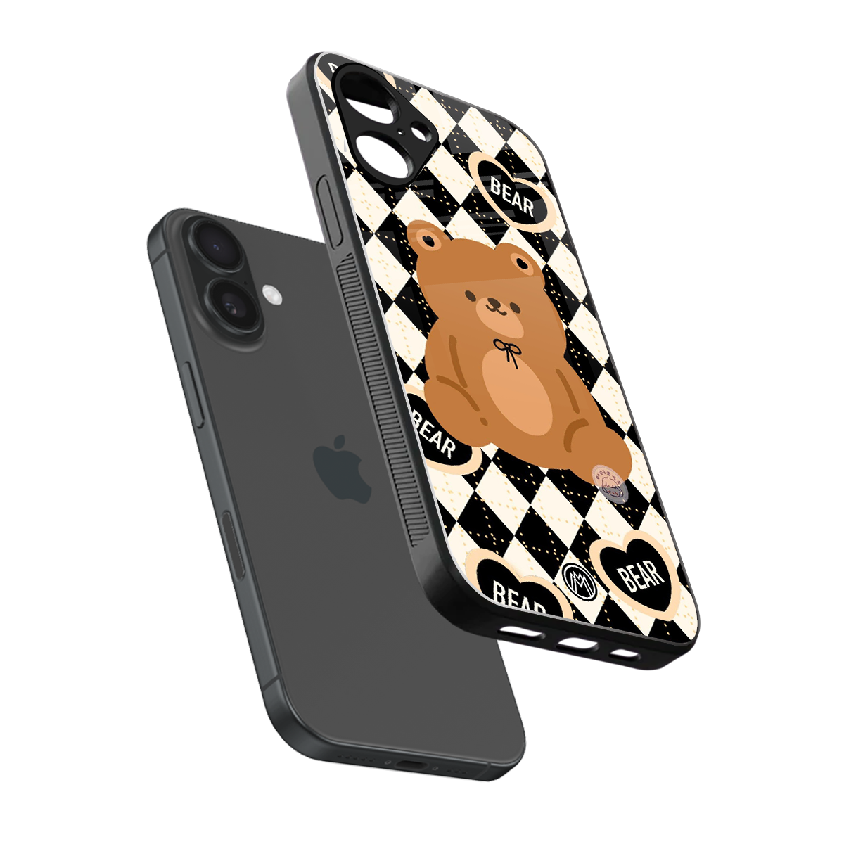 bear uniform pattern back phone cover | glass case for iphone 16