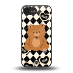 bear uniform pattern back phone cover | glass case for iphone 16e