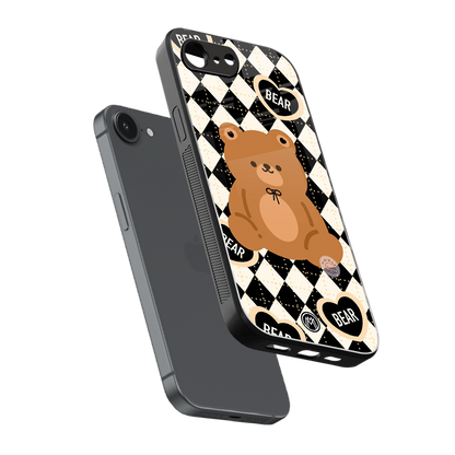 bear uniform pattern back phone cover | glass case for iphone 16e