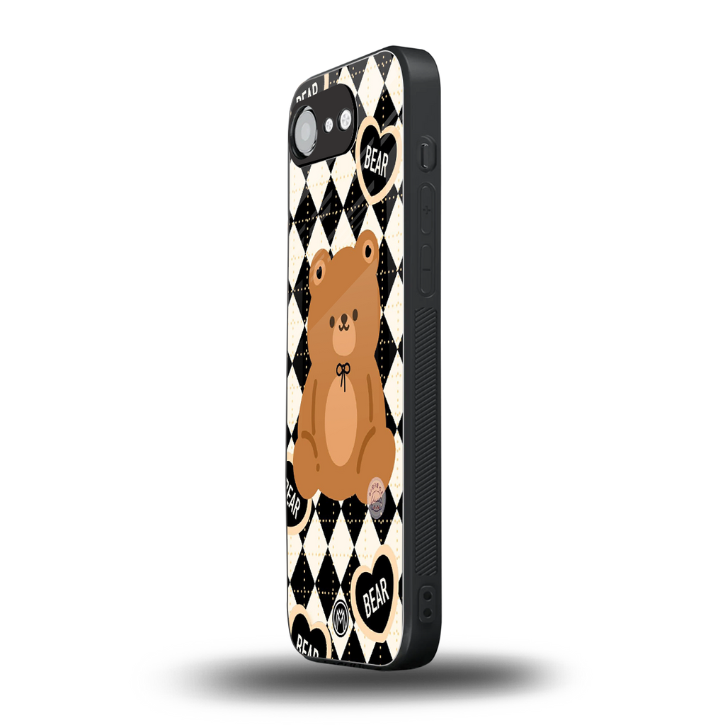 bear uniform pattern back phone cover | glass case for iphone 16e