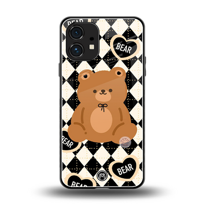 bear uniform pattern back phone cover | glass case for nothing phone 1