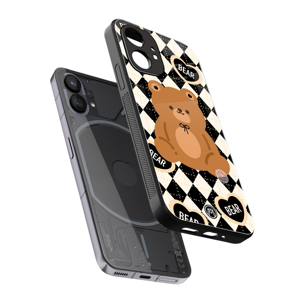 bear uniform pattern back phone cover | glass case for nothing phone 1