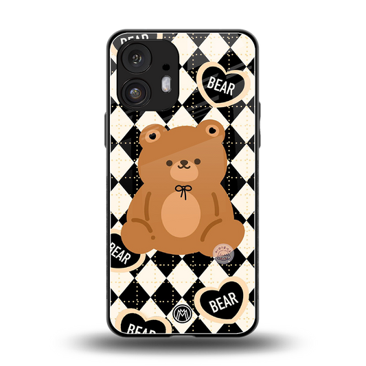 bear uniform pattern back phone cover | glass case for nothing phone 2