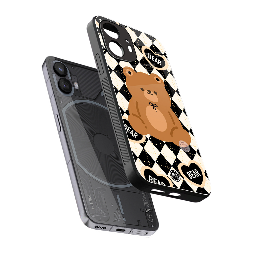 bear uniform pattern back phone cover | glass case for nothing phone 2