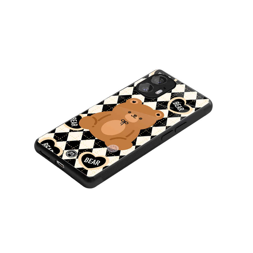 bear uniform pattern back phone cover | glass case for nothing phone 2