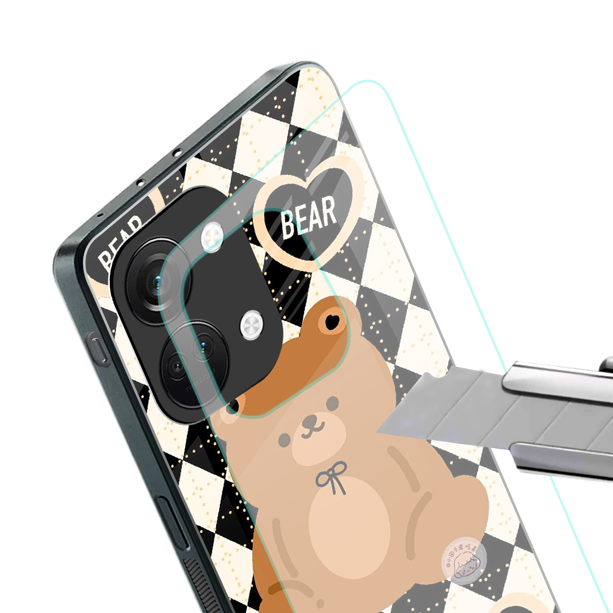 bear uniform pattern back phone cover | glass case for oneplus nord 3