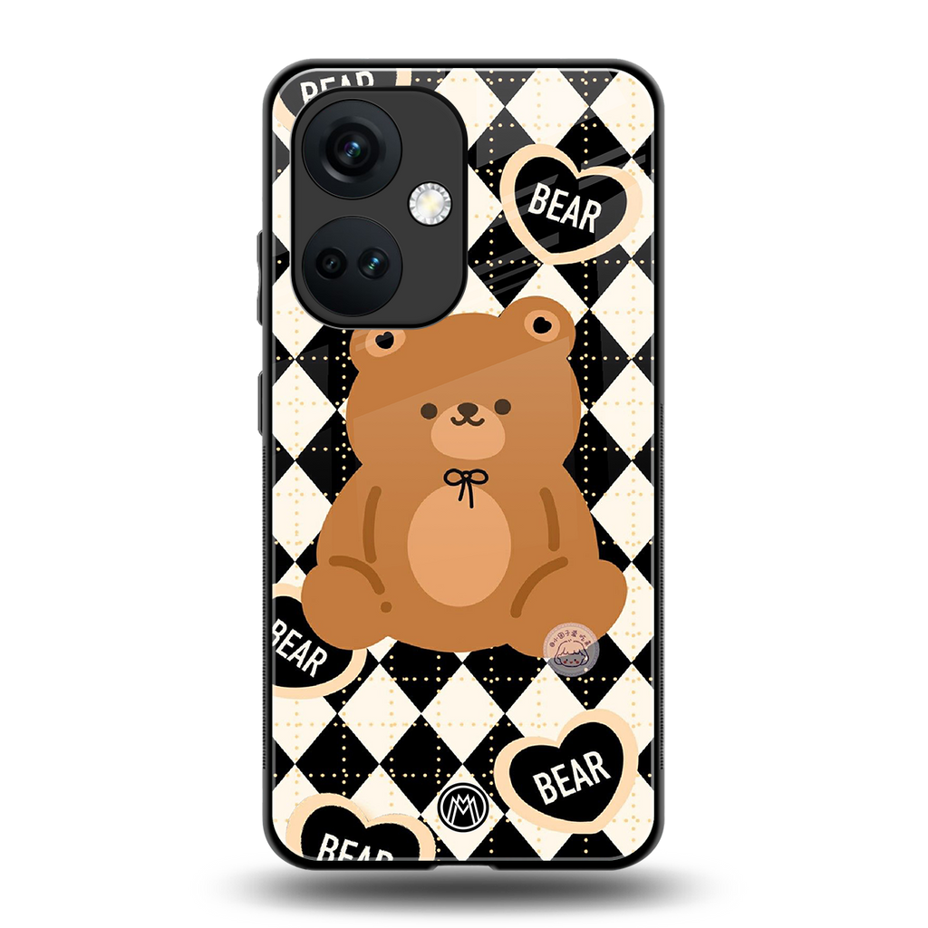 bear uniform pattern back phone cover | glass case for oneplus nord ce 3