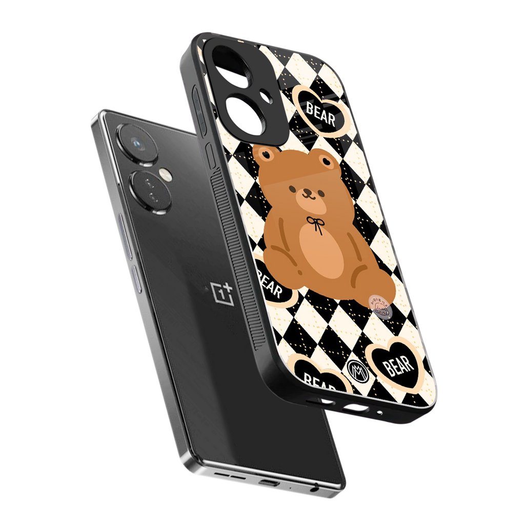 bear uniform pattern back phone cover | glass case for oneplus nord ce 3