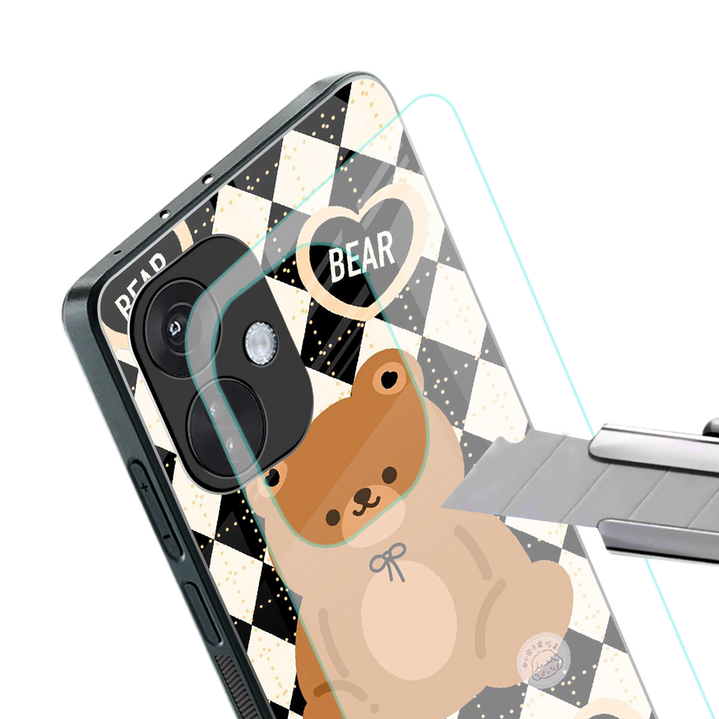 bear uniform pattern back phone cover | glass case for oneplus nord ce 3