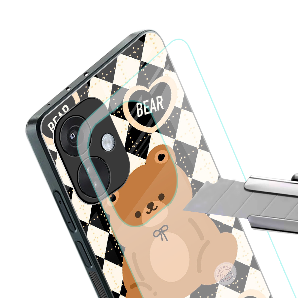 bear uniform pattern back phone cover | glass case for oneplus nord ce 3